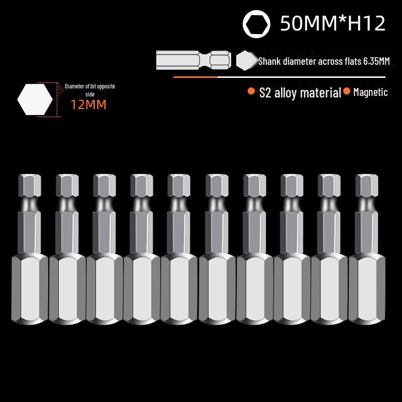 Hexagonal High Hardness S2 Bit Set for Pneumatic & Electric Screwdrivers