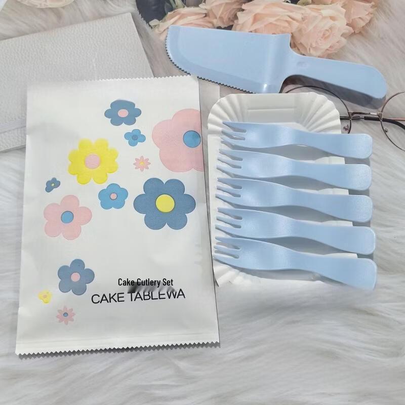 Disposable Birthday Cutlery & Plate Set - Silent Cherry Blossom
