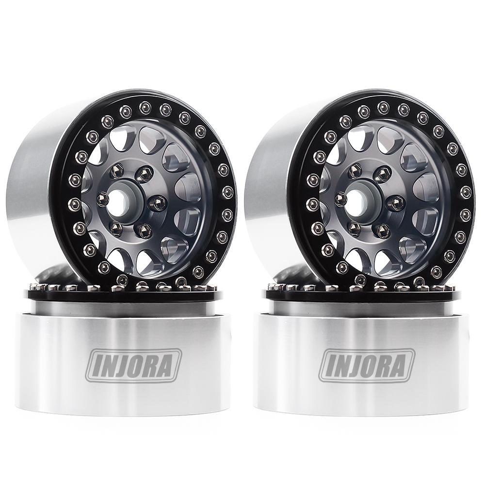 

INJORA 4Pcs CNC Aluminum Alloy 1.9 Beadlock Wheel Rim for 1/10 RC Crawler Car Axial SCX10 90046 AXI03007 TRX4 VS4-10 Redcat Gen8 YQW-01BG