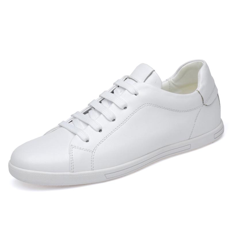

Fashion Lightweight Comfy Men Casual Footwear Genuine Leather White Shoes Youth Fashion Trend Tenis Masculino Street Style Hot Sale Flat 46