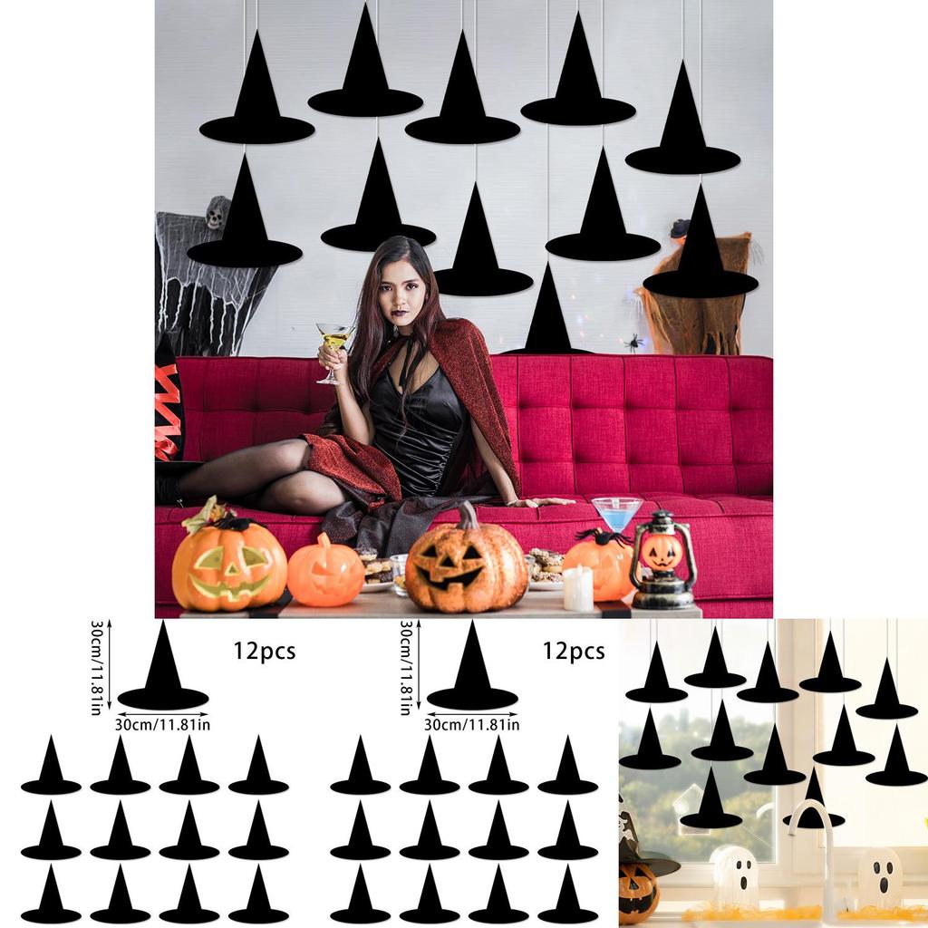 Halloween Witch Hat Paper Party Streamers For Scene Decoration 12 Pack