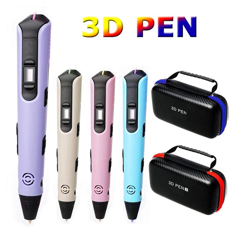 Kids 3D Printing Pen LCD Display Screen 1.75mm PLA Children DIY Drawing Pen Gift