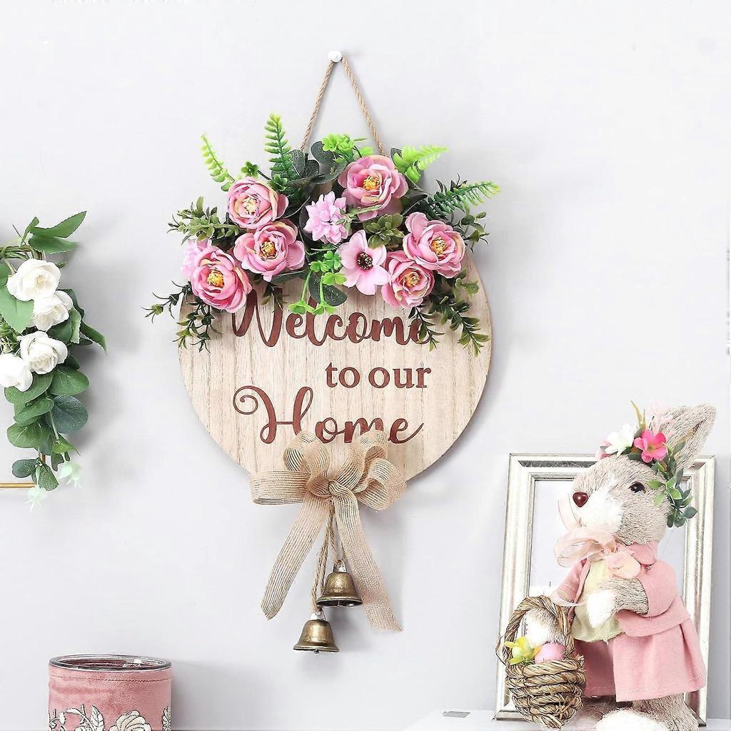 Welcome Sign for Front Door Decor for Hanging Farmhouse Porch, Outdoor Wall, Door Signs for Home, for Spring Summer Fall All Seasons All Holiday
