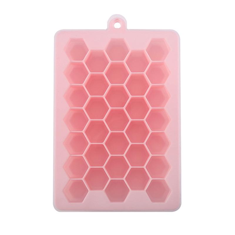 Bandeja de Hielo de Silicona de 33 Celdas Reutilizable Panal Casera Caja de Cubitos de Hielo Molde para Gelatina DIY Hielera de Silicona Molde de Bandeja de Hielo