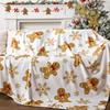 Christmas Gingerbread Throw Blanket: Ultra Soft White Flannel Plush Gingerbread Man Bed Blanket, Lightweight Cozy Christmas