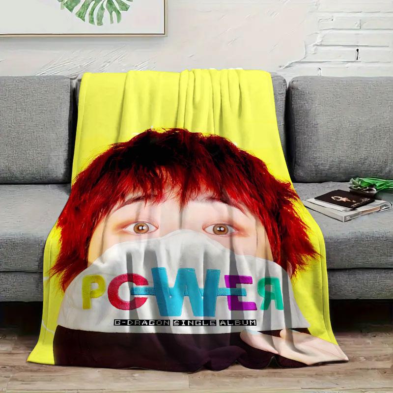 

1Pc g-dragon Print Flannel Blanket, High quality Comfortable for All Seasons, Warmth and Comfort, Perfect for Christmas Gifts 80cm x 120cm