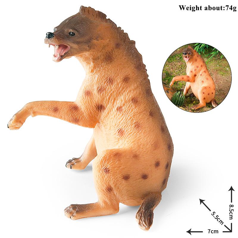 Oenux Classic Wild African Animals Simulation Tiger Hyaenidae Action Figure Figurines PVC Model Education School Kid Toys