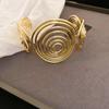 Metal Hollow-out Zinc Zinc Alloy Wide Opening Bangle S/Round Shape Retro Hand Ring  Party Decoration