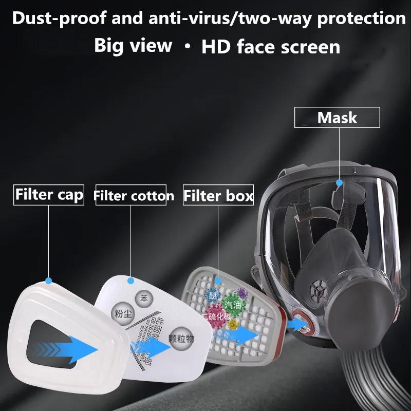 Vollgesichts-Spritzschutzmaske, industrielle Gasmaske Atemschutzgerät, neuer Typ 6800 Gasmaske, mechanische Wartungschemikalien.
