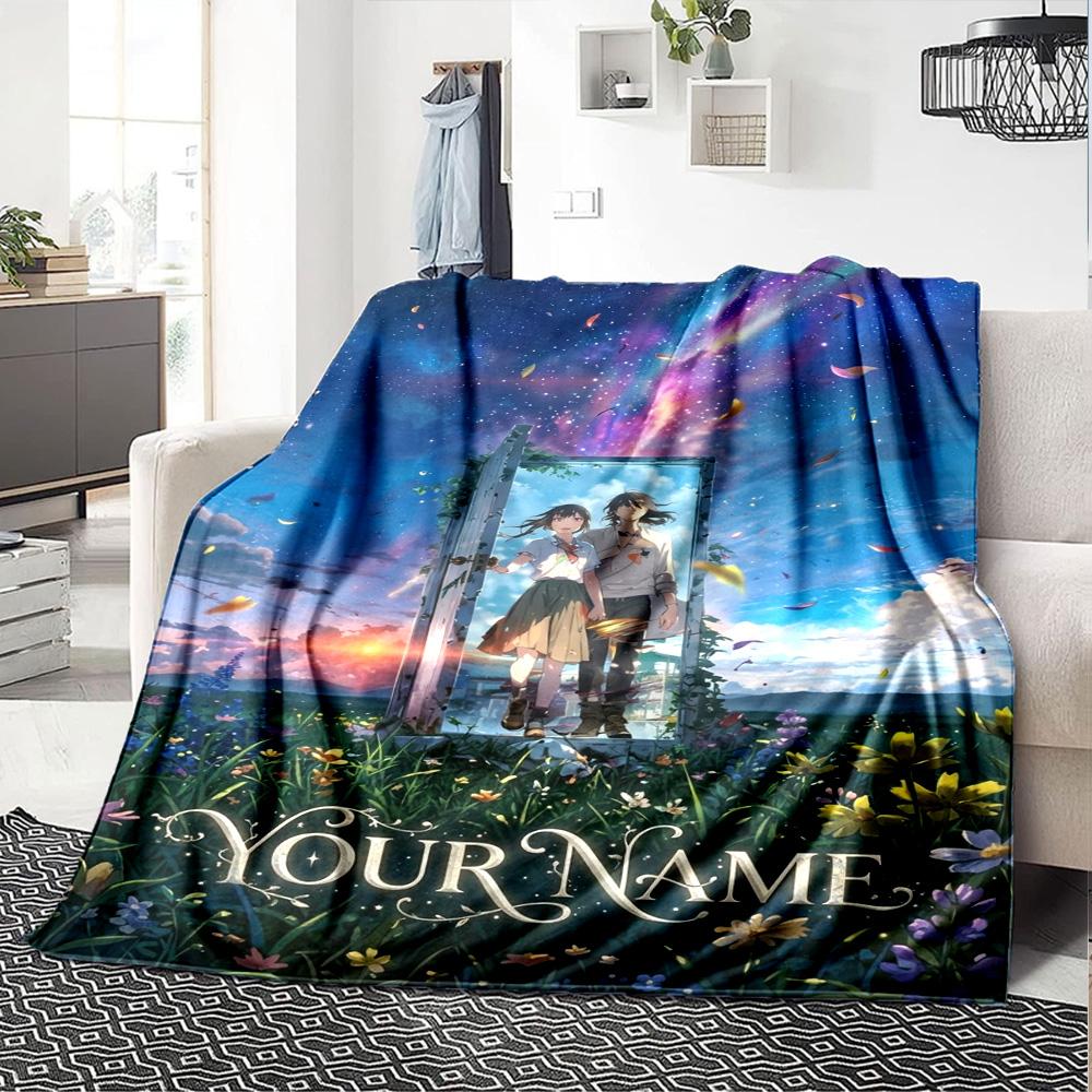 Name Custom Suzume Print Flannel Blanket High Quality Warm Comfortable Cover for All Seasons Perfect for Gifts Home Decor
