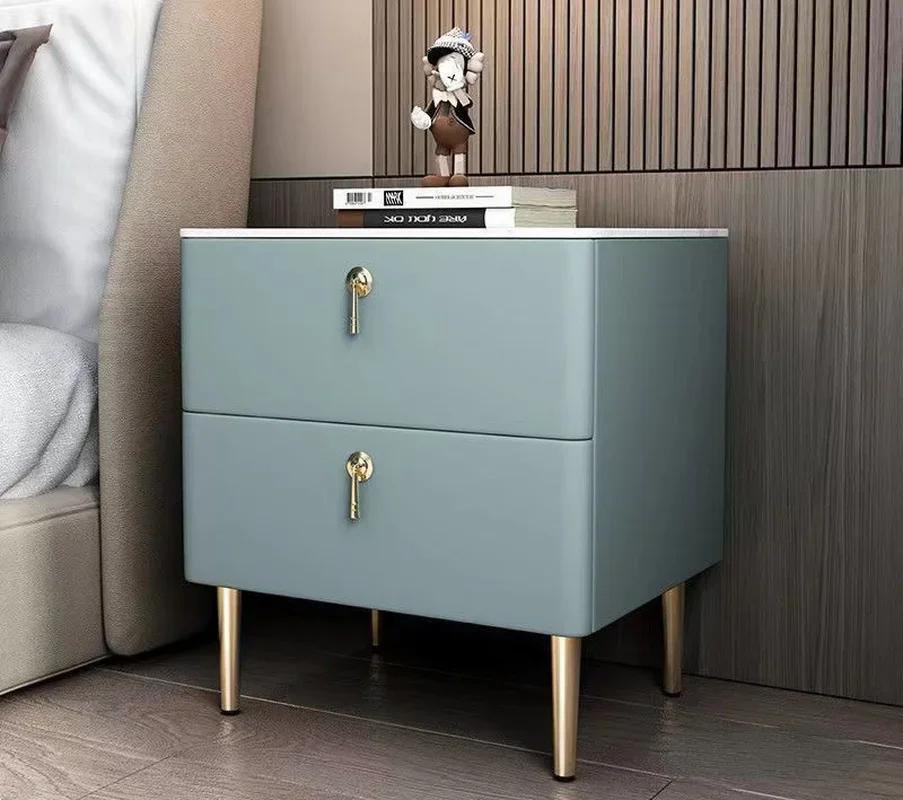 Einfache Moderne Nachtkonsolen aus Massivholz für Wohnmöbel Schiefer Nachttisch Nordisches Design Leichter Luxus Schlafzimmer Nachttisch