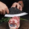 7 Inch Heavy Knife with Finger Hole Kitchen Knives Cleaver Meat Fish Chop Vegetables Butcher Knives Wood Handle Stainless Steel