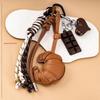 Cute Croissant Keychain Sweet Decorative Pendant Durable PU Leather with Braided Lanyard Ideal Birthday Gift for Teens Kids