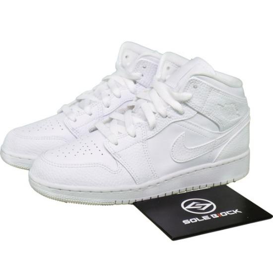 

Air Jordan 1 Mid BG Тройной белый 554725-129 EU 38.5