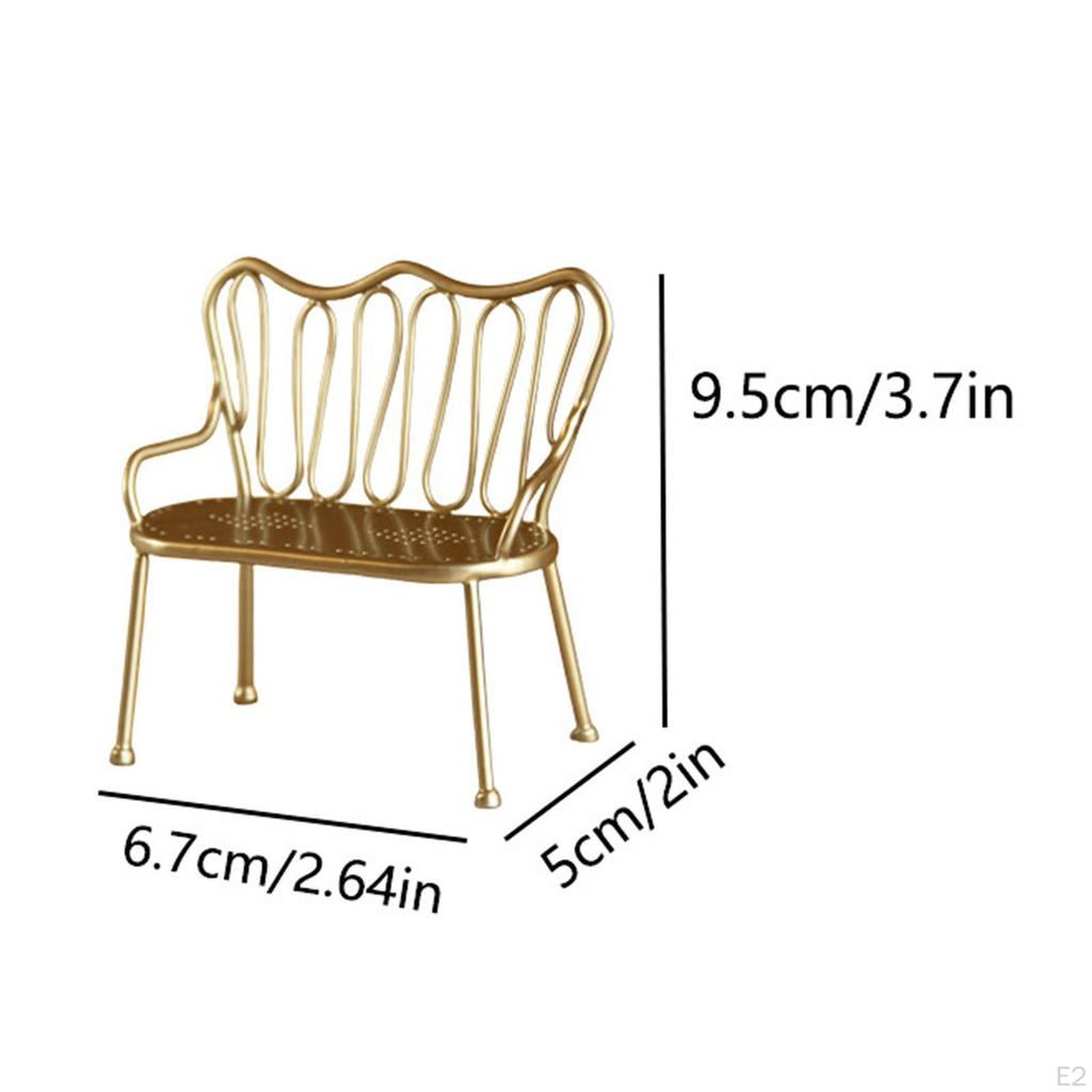Dollhouse Double Miniature Chair ,Iron Art Children Furniture Doll House Furniture,