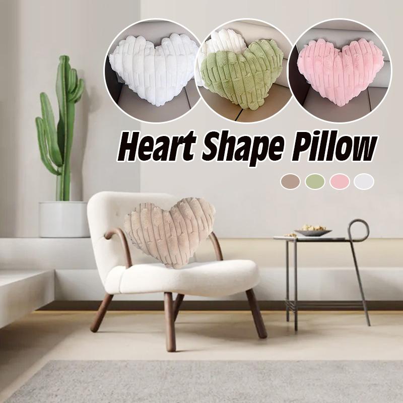 Heart Shaped Stripe Plush Soft Pillow Fluffy Sleeping Pillow Living Room Home Decor Valentine Day Gifts Comfortable Sofa Cushion
