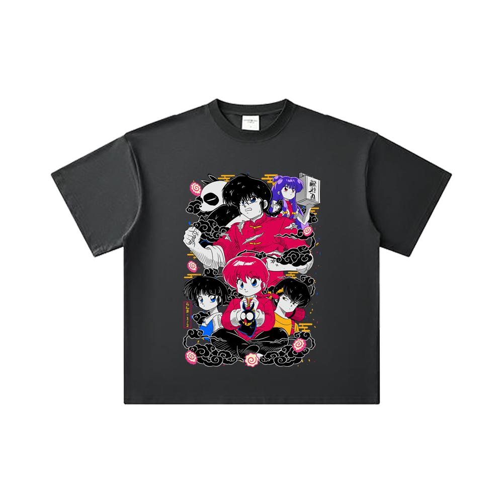 260 GSM Double Yarn 32 Count 100% Cotton Ranma 12 V2 Print Unisex Heavy Cotton T Shirt