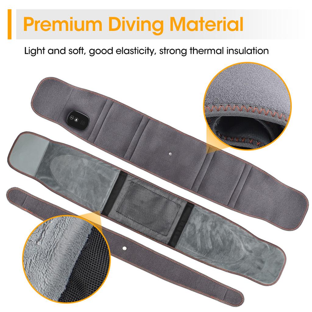 Waist Brace Support Belt Belly Back Massager Heating Infrared Waist Lumbar Warmer Pain Relief Cordless Massage Belt Men