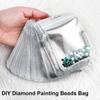50PCS Diamond Bead Storage Bag Sewing Storage Tool Reusable Sealed Bag With 1 Ring