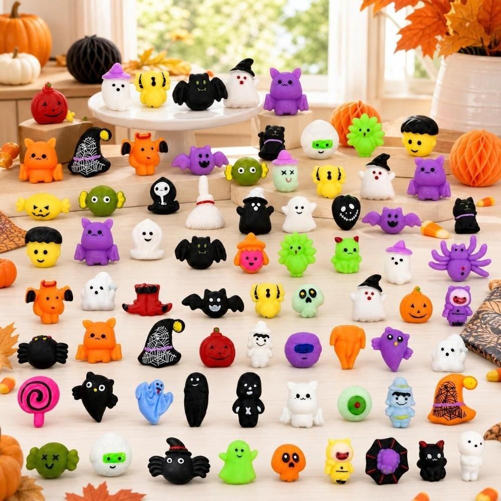 50Pcs Soft Ghost Squishy Toy Anxiety Relief Realistic Pumpkin Pinch TPR Fidget Toy  for Kids Adults