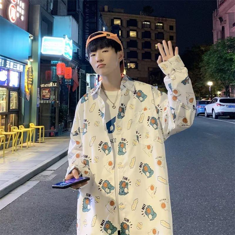 

Летняя рубашка Ice Silk Flower для мужчин и женщин, большой размер, модный бренд, универсальная, полукороткий рукав L белый