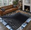 3D Visual Illusion Dark Stone Hole Pattern Floor Mat Carpet Suitable for Bedroom Living Room Bathroom Entrance Office Decoration