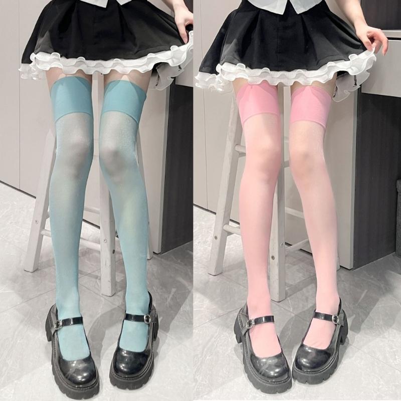 Women's Thigh High Socks Over the Knee Tube Socks Knee High Socks Sheer Silk Stockings Erotic Costume Accessories