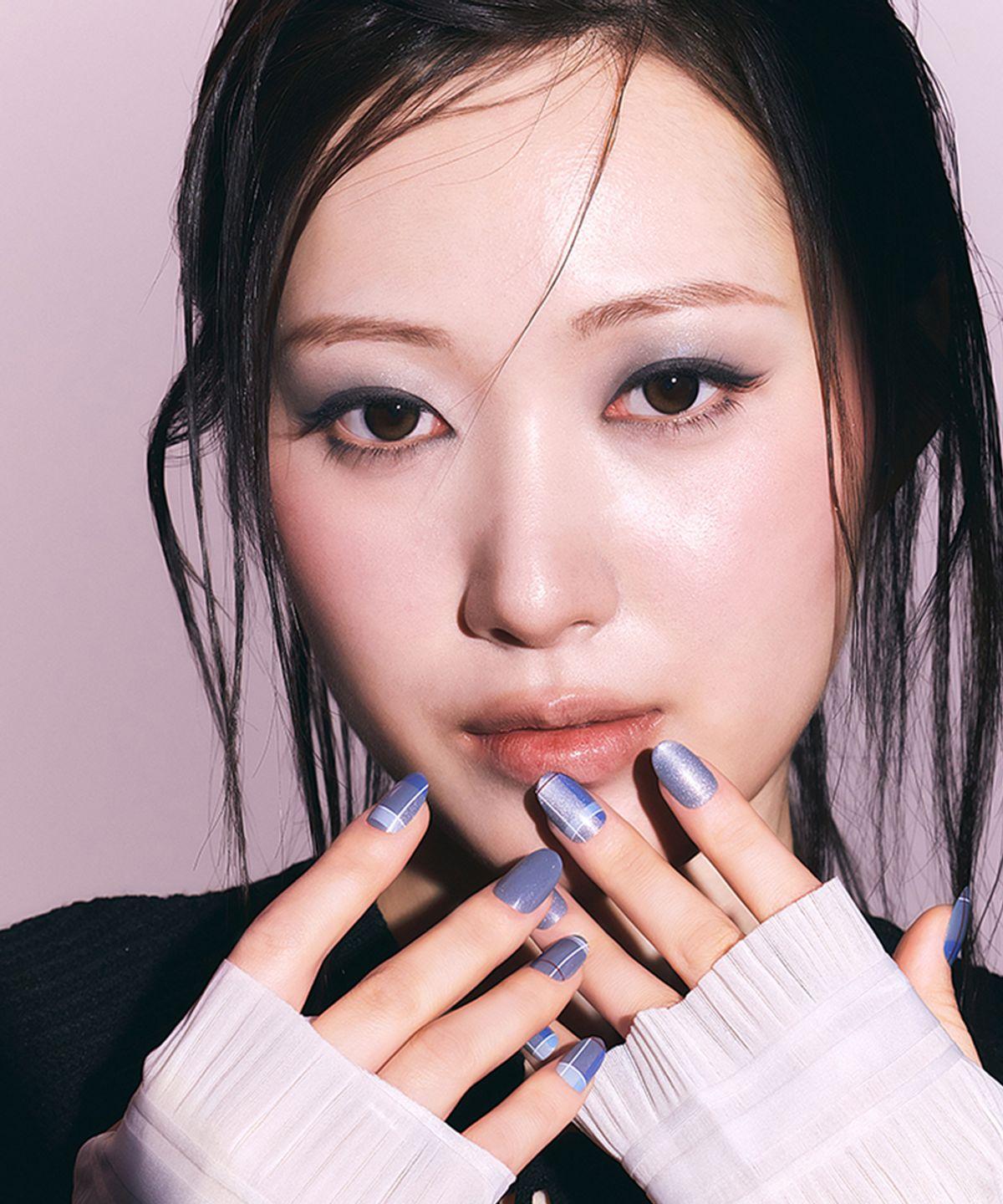Nail Tips Glam Urban Grid Oval DIY Nails
