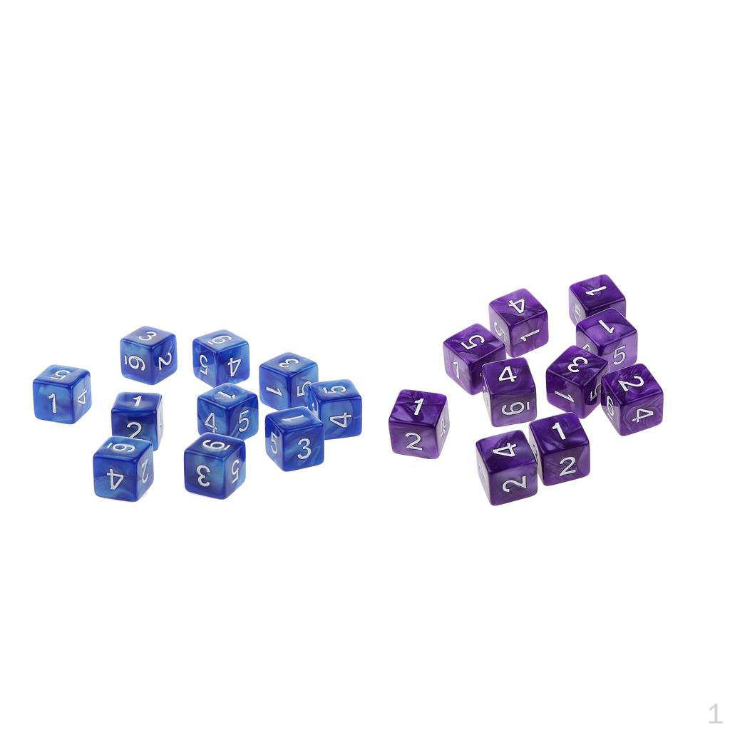 20-Pack Acrylic Six Sided Digital Die for Board Game