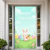 spring Easter backdrop playful pastel colors indoor rabbit design colorful bunny banner for decoration