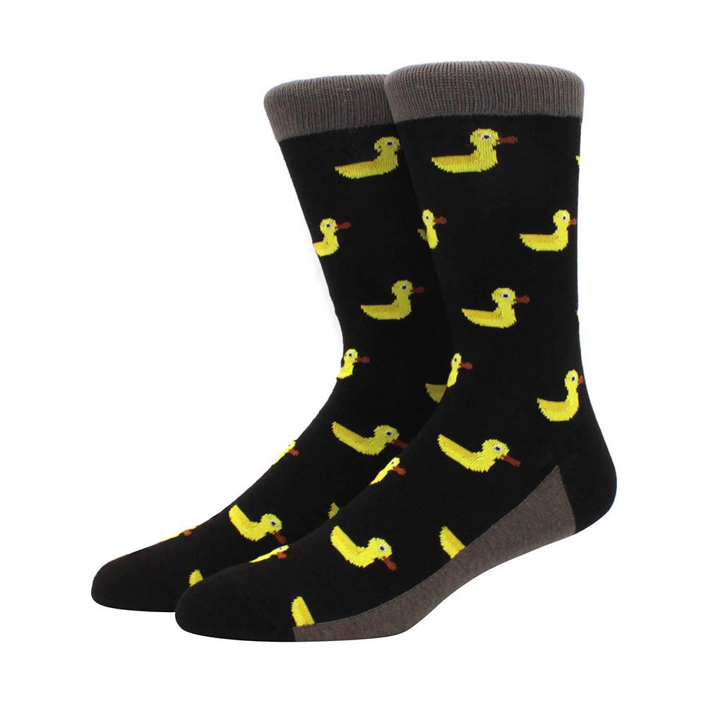 New Hiphop Cotton Men Socks Harajuku Happy Funny Animal Flamingo Penguin Chili Dress Socks for Male Wedding Christmas Gift