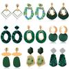 New Korean Statement Earrings for women Green Cute Arcylic Geometric Dangle Drop Earings Brincos  New Fashion