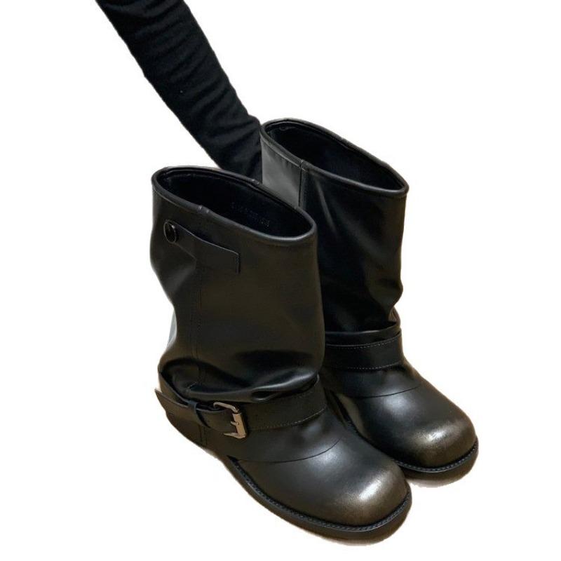 Thick-soled trouser boots Western cowboy slim short boots Children's new summer skirt stacking single boots Martin boots