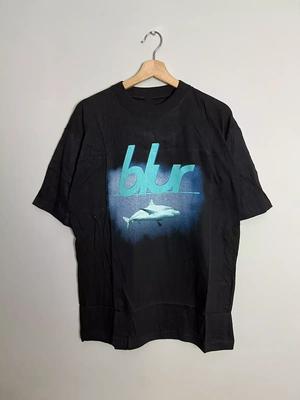 Nuova Maglietta Nera Popolare Band Blur Magliette Top Uomo Donna Cotone Taglia Intera Unisex