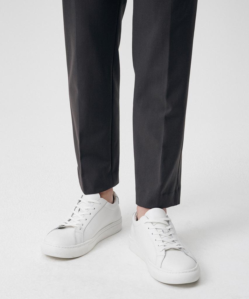 MUSINSA STANDARD Relaxed Tapered Hidden Banding Crop Slacks [Gunmetal]