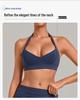 Women's Halter Backless Pleated Yoga Set - Tight Fit, Hip-Revealing Sportswear 