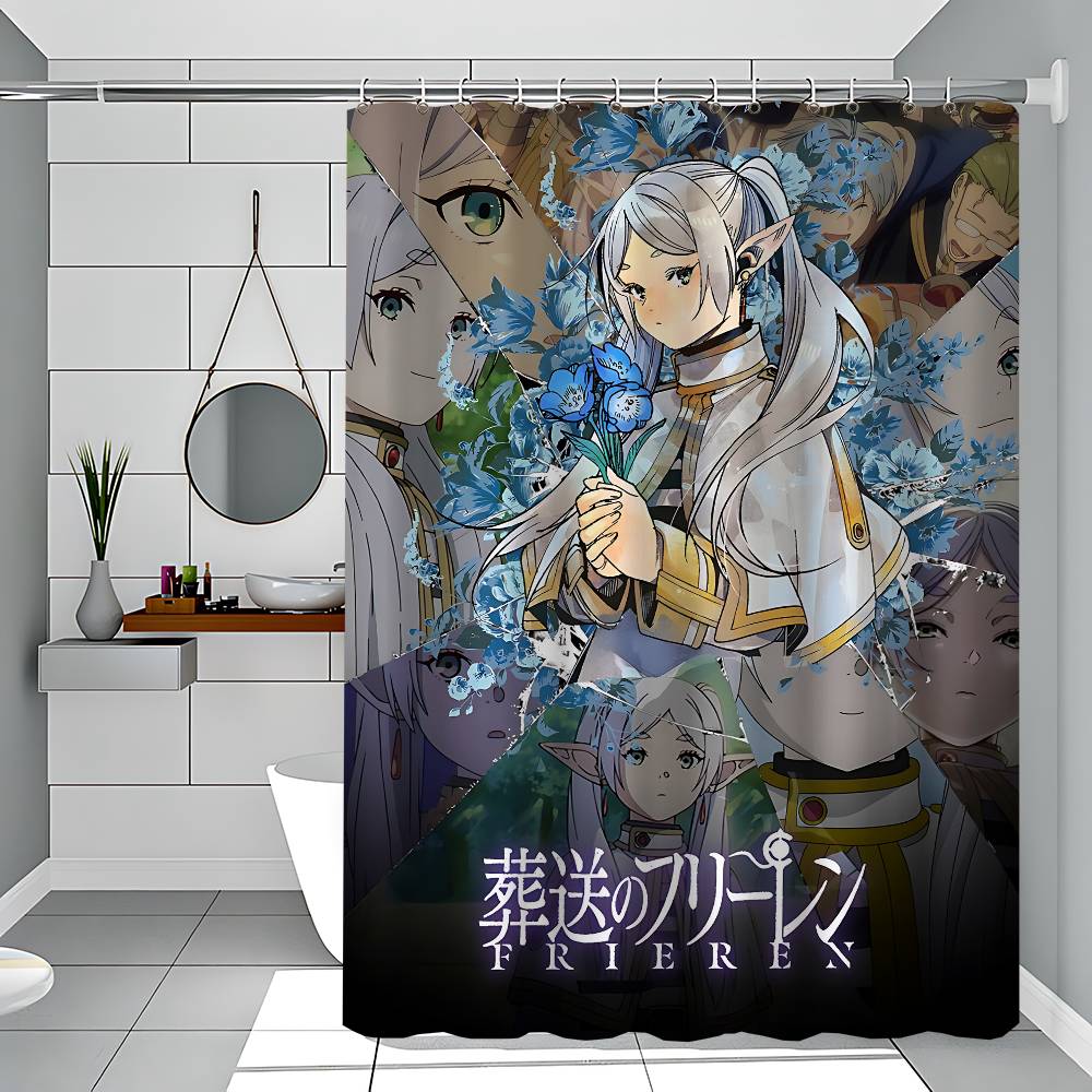 Anime F-Frieren Printing Bathroom Shower Curtain Polyester Waterproof And Mildew Proof Home Decoration Curtain