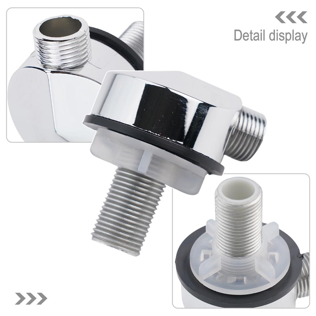 Round Valve Length Of Nipple Chrome Colour Hose Connector Easy Installation UK Standard Connection Compatibility