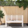 VidaXL Garden Bench, Seat with Armrests, Chair with Backrest, Patio Lawn Terrace Furniture, Scandinavian, White Wood 825136