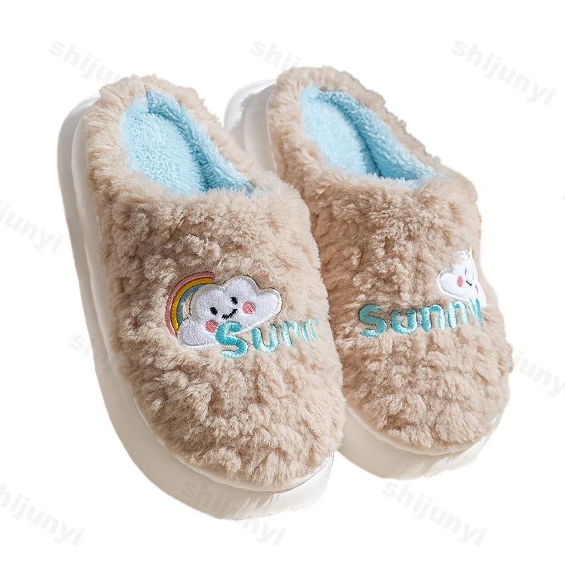 Fashion Couple Cotton Slippers 2025 Autumn Winter New Women's Cute Indoor Warm Home Shoes Non Slip Thicken Comfortable Men's Plush Shoes