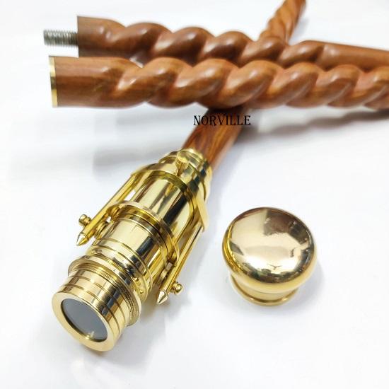 Titta Mässing Teleskop Handtag Gåpinne Gå