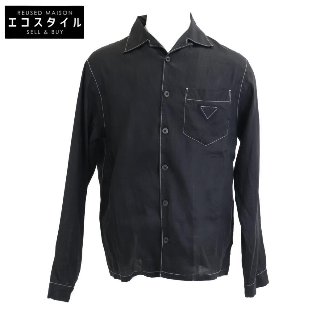 PRADA Excellent condition 25-year-old UCN441 front button long sleeve shirt tops S blackUsed