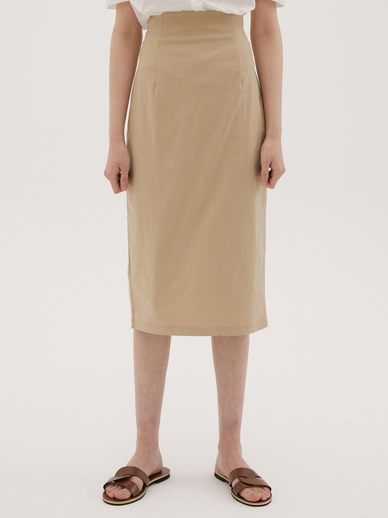 REORG Fsk Linen Back Slit Skirt Beige