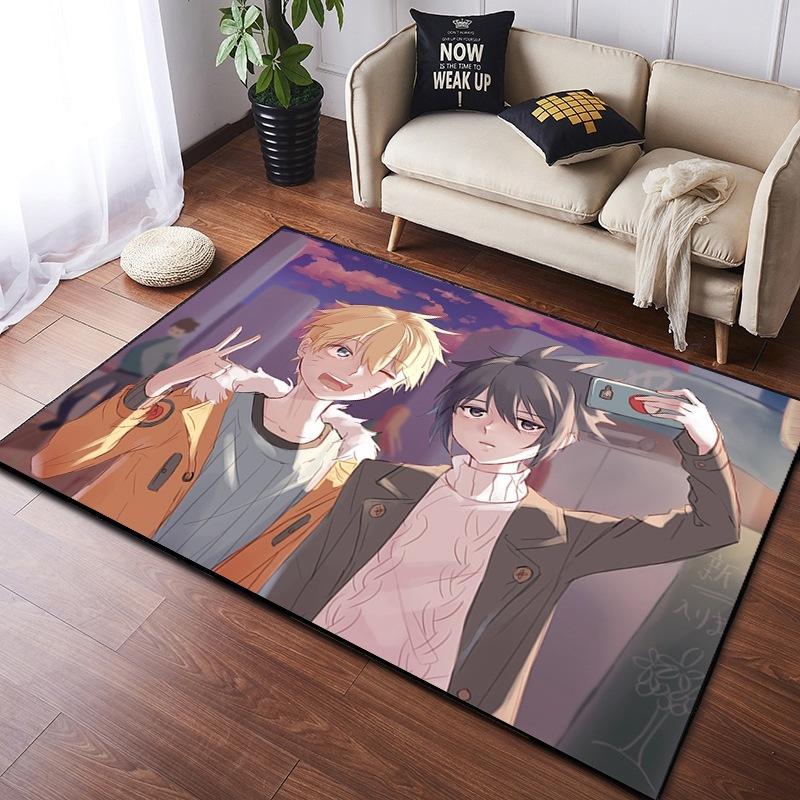  Naruto Anime Carpet Cloud Akatsuki Anime Rug for Boy's Gaming Room Decor Non Slip Style E-sports Swivel Chair Floor Mat