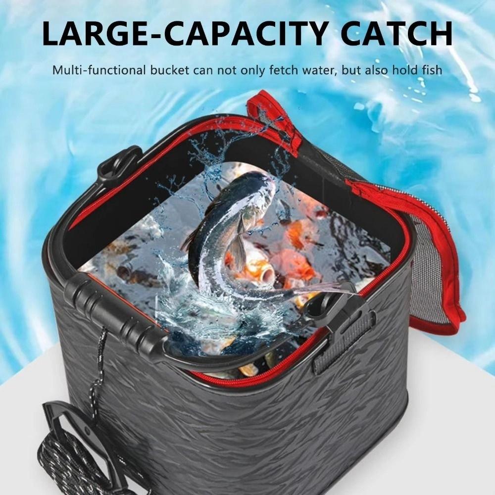 3D Textured Fishing Box Collapsible EVA Bucket Small Live Bait Container  Fishing Tackle