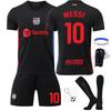 2024/2025 Barcelona Messi Kinder Fußballtrikot, Schwarz, Polyester, Sportbekleidung für Training und Spiel