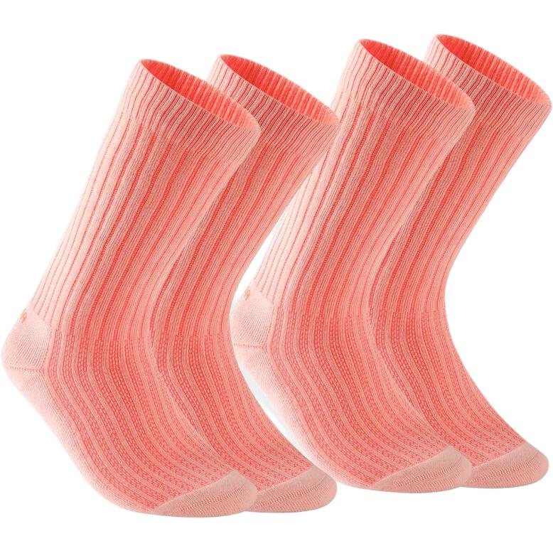 

DECATHLON 100 Country Hiking Sweat-wicking Dehumidifying Comfort Mid-Socks Women s Two Pairs Pink 39-42 розовый