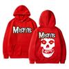 Horror Punk Misfits Skull Rock Print Hoodie  Fashion Casual Pullovers Autumn Winter Boys Girls Black Streetwear Hoodie