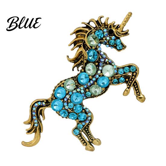 Exquisite Unicorn Accessory Retro Brooch Rhinestones Inlaid Lapel Pin Artistic