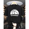 European Sizes Round Neck Short Sleeve T-Shirt - Sports Basketball Culture Style Black Half-Cut Basketball